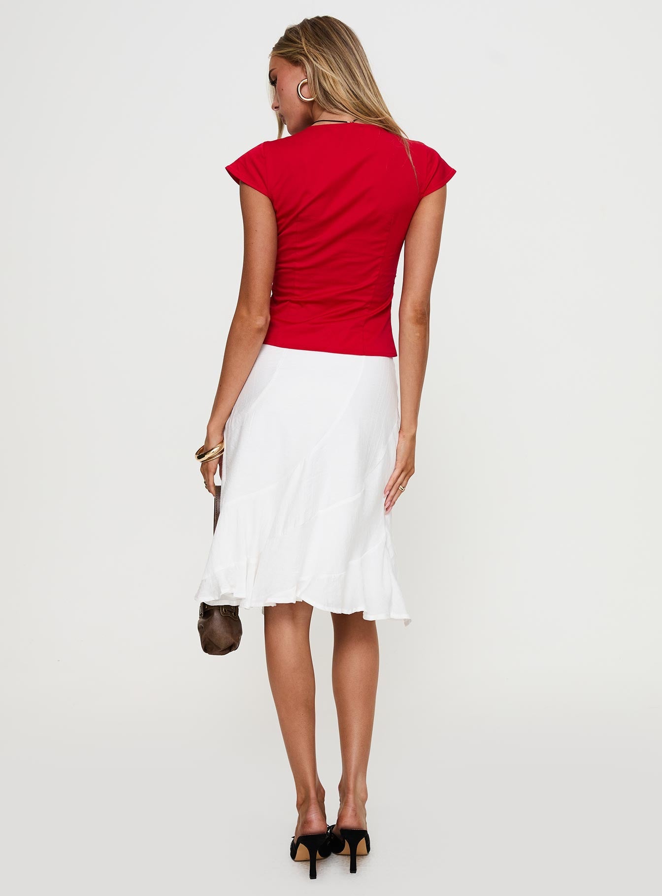 Women's With Kindness Midi Skirt White | Pleat Midi skirt 4