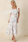 Women's You Grow Girl Ivory Lace Floral Midi Dress | 100% Polyester 0