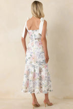 Women's You Grow Girl Ivory Lace Floral Midi Dress | 100% Polyester 7