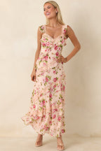 Women's Yours Always Rose Pink Floral Lace & Ruffle Trim Midi Dress | 100% Polyester 2