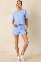 Women's Z Supply Barcelona Blue Cotton Everyday Pocket Tee | 100% Cotton 0