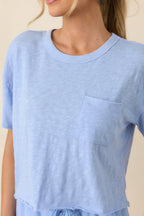 Women's Z Supply Barcelona Blue Cotton Everyday Pocket Tee | 100% Cotton 3