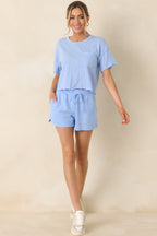 Women's Z Supply Barcelona Blue Cotton Everyday Pocket Tee | 100% Cotton 4