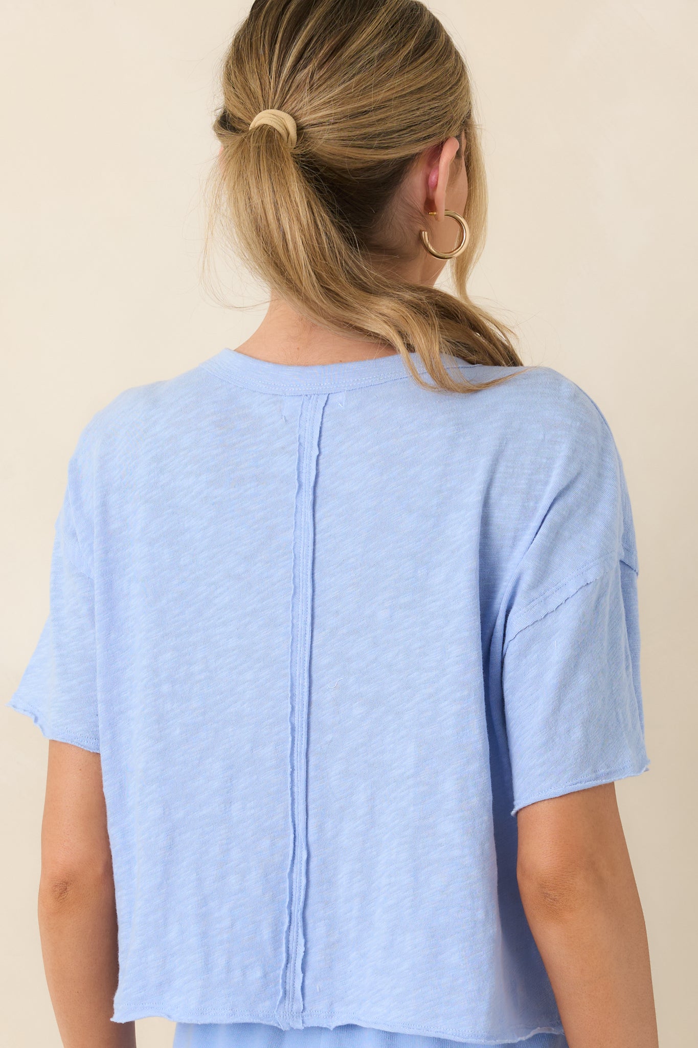 Women's Z Supply Barcelona Blue Cotton Everyday Pocket Tee | 100% Cotton 7
