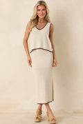 Women's Z Supply Beige Yessenia Whipstitch Tank | 65% Rayon 0