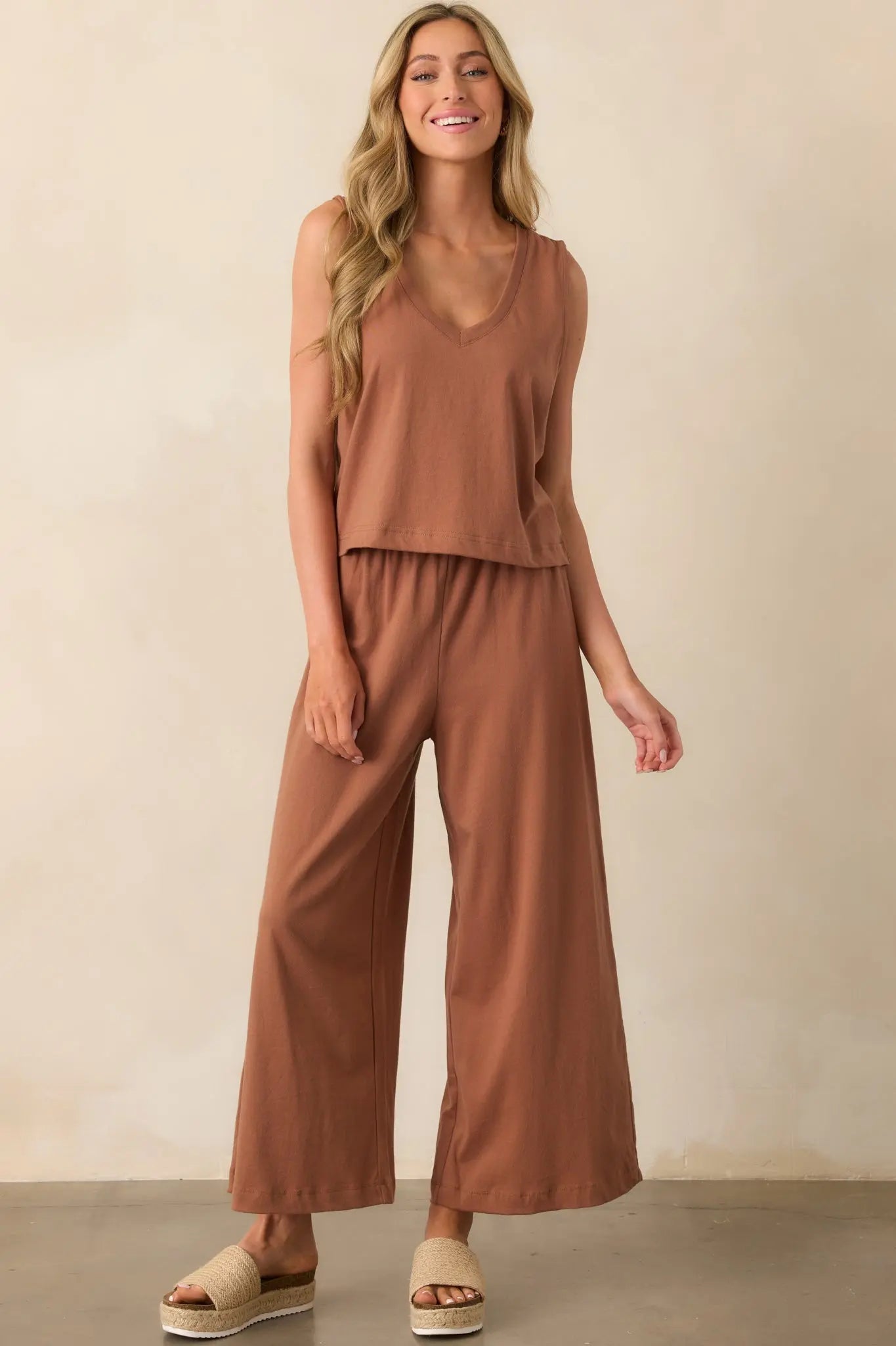 Women's Z Supply Brown Cotton Scout Jersey Pants | 100% Cotton 2