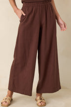 Women's Z Supply Chocolate Brown Scout Linen Pants | 55% Linen & 45% Rayon 4