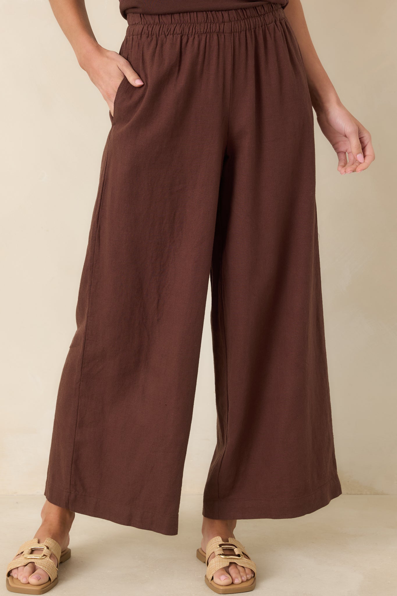 Women's Z Supply Chocolate Brown Scout Linen Pants | 55% Linen & 45% Rayon 4