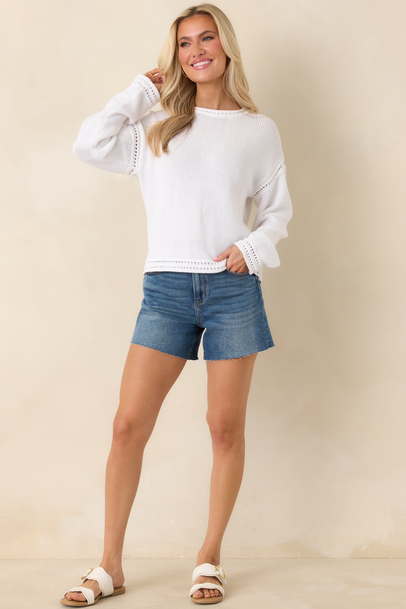 Women's Z Supply Dark Wash Jonah Mid Rise Relaxed Cotton Denim Shorts | 99% Cotton & 1% Lycra 4