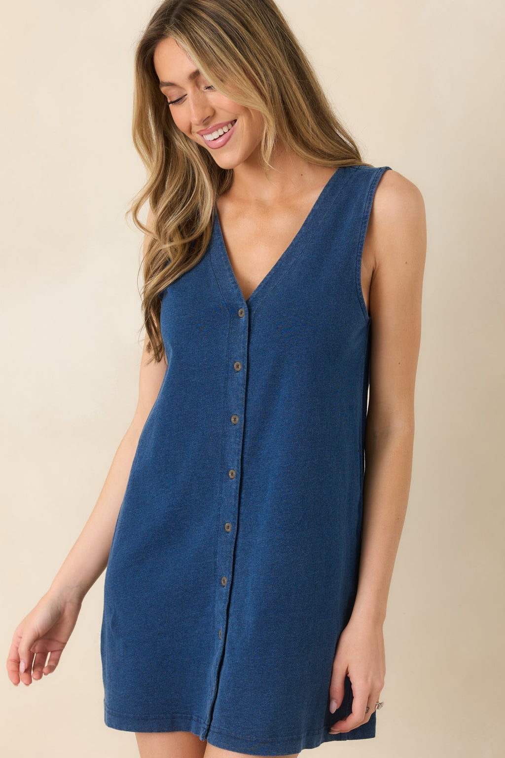 Women's Z Supply Dark Wash Solace Cotton Denim Mini Dress | 100% Cotton 1