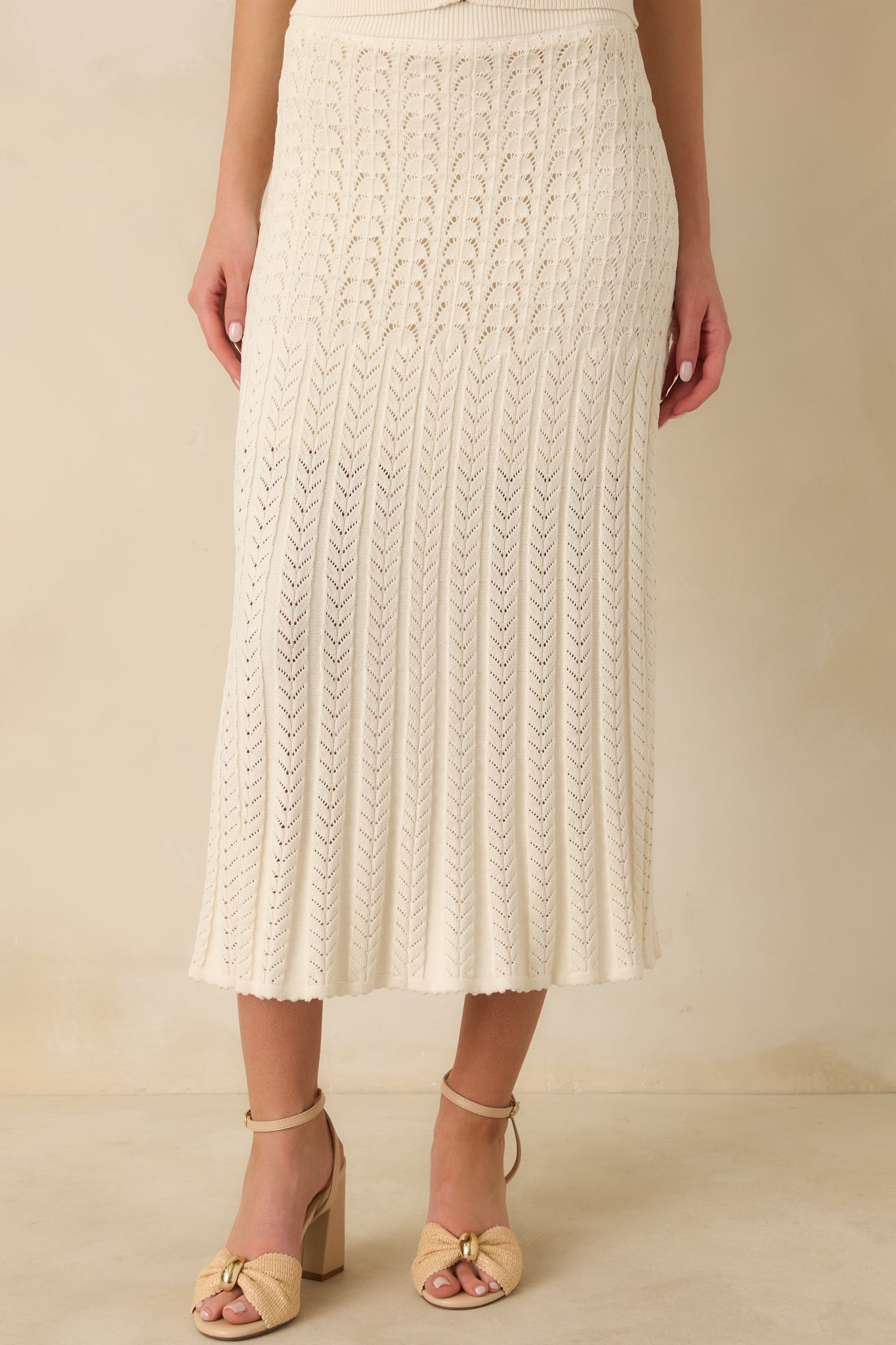 Women's Z Supply Ivory Lexa Sweater Midi Skirt | Shell: 70% Rayon & 30% Polyester 0