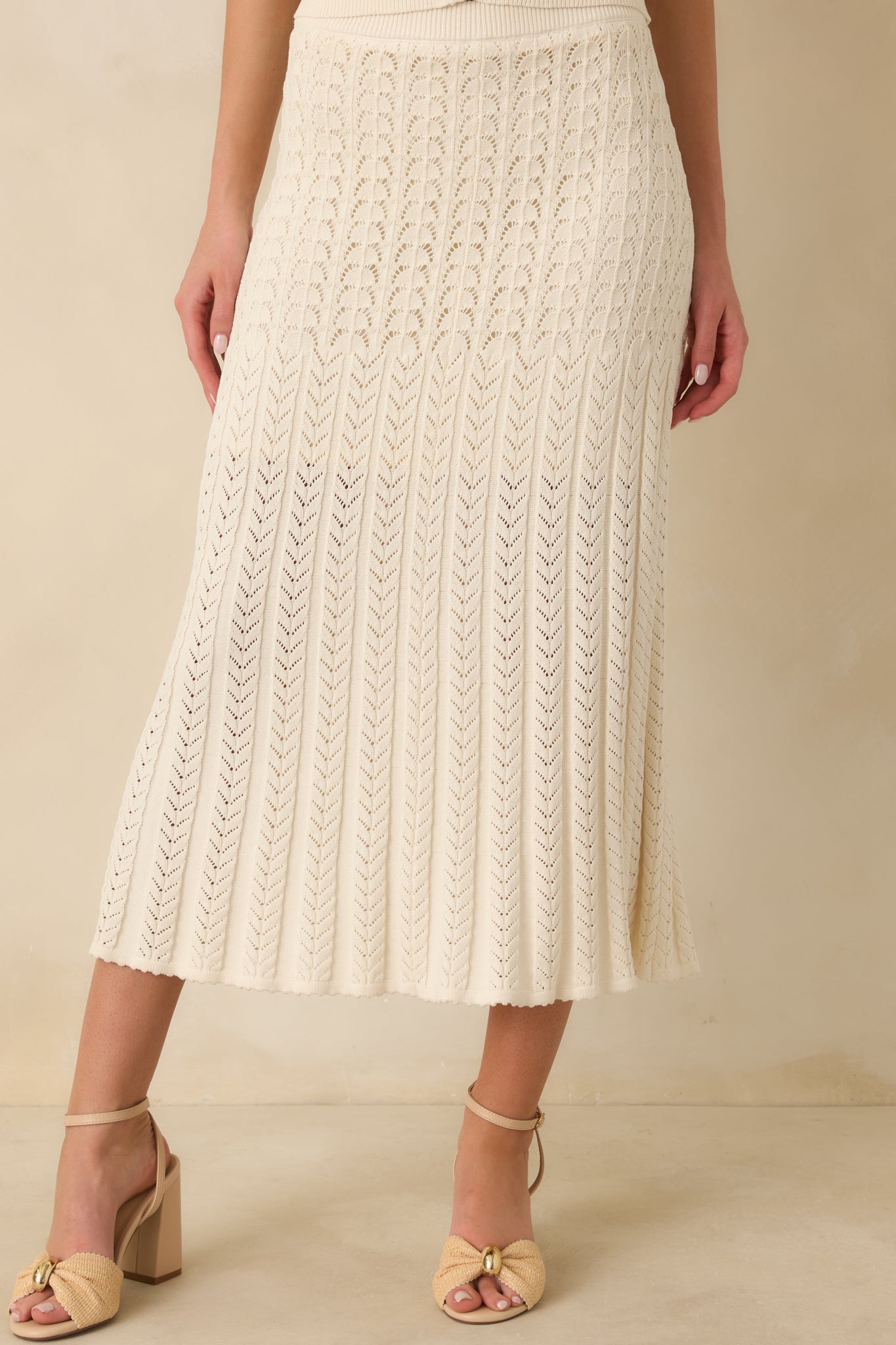 Women's Z Supply Ivory Lexa Sweater Midi Skirt | Shell: 70% Rayon & 30% Polyester 2