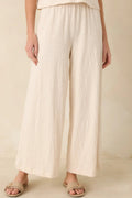 Women's Z Supply Ivory Scout Textured Slub Pants | 65% Polyester 0