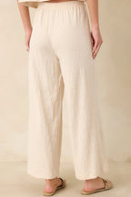 Women's Z Supply Ivory Scout Textured Slub Pants | 65% Polyester 6