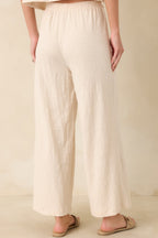 Women's Z Supply Ivory Scout Textured Slub Pants | 65% Polyester 6