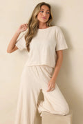Women's Z Supply Ivory Sway Textured Cropped Tee | 60% Cotton 0