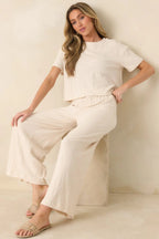 Women's Z Supply Ivory Sway Textured Cropped Tee | 60% Cotton 1
