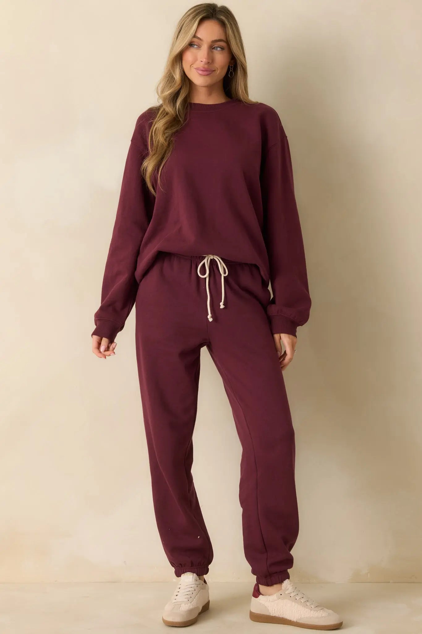 Women's Z Supply Merlot Red Stadium Jogger | 60% Cotton & 40% Polyester 1