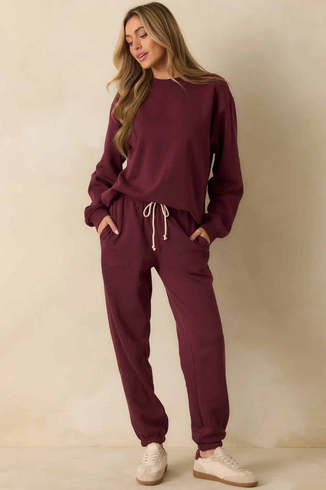 Women's Z Supply Merlot Red Stadium Jogger | 60% Cotton & 40% Polyester 3