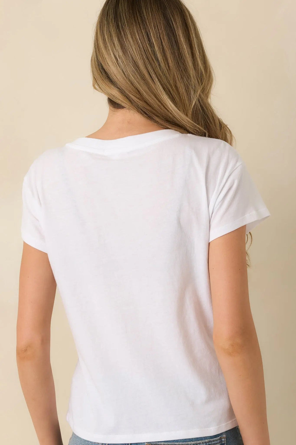 Women's Z Supply Modern Tri Blend White V-Neck Tee | 50% Polyester 6
