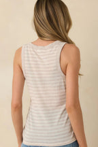 Women's Z Supply Natural Heather Select Striped Tank Top | 52% Cotton 7