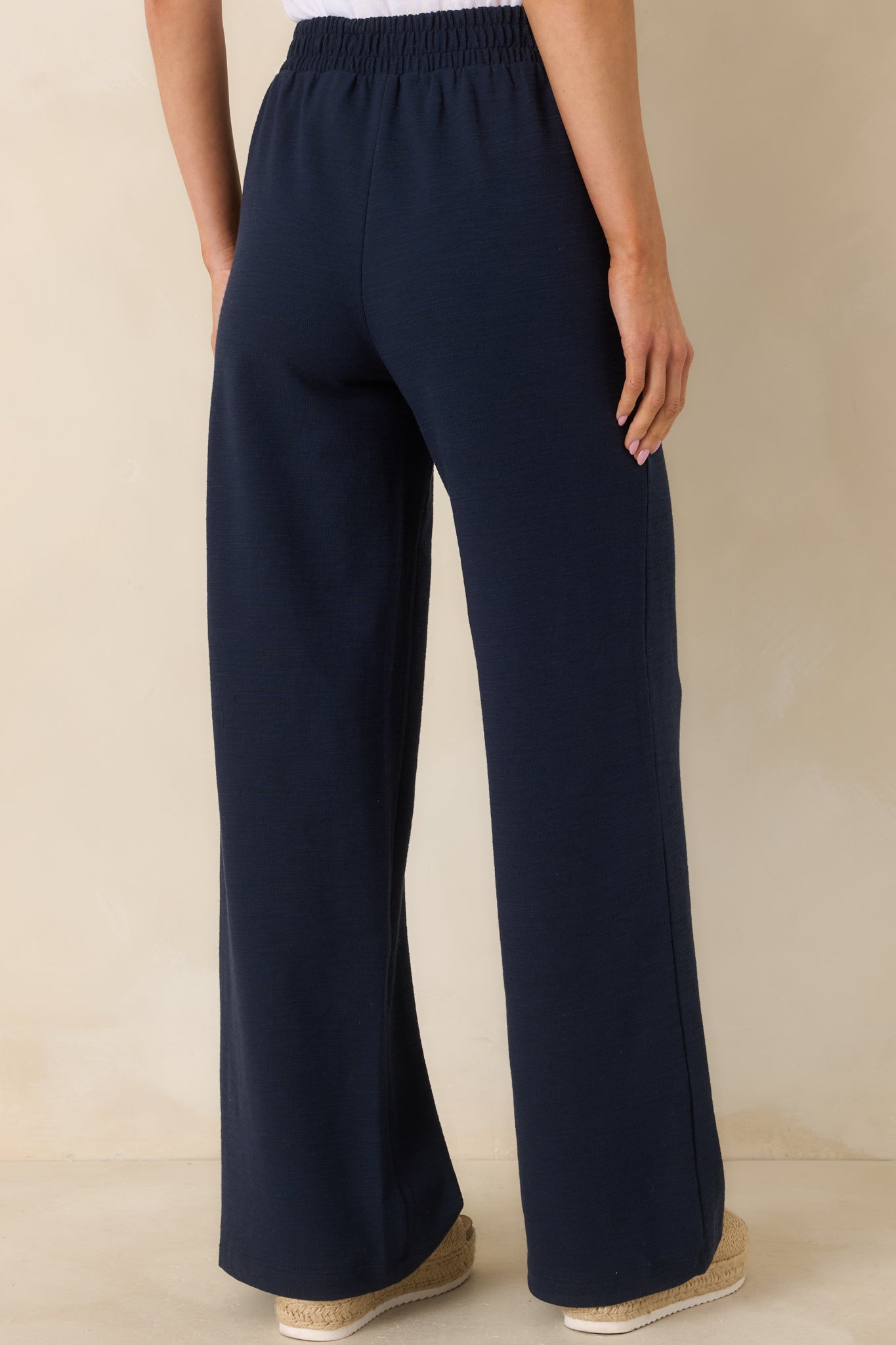 Women's Z Supply Navy Blue Andre Wide Leg Pants | 60% Cotton 4