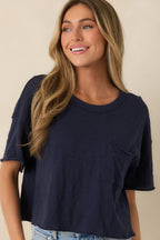 Women's Z Supply Navy Cotton Everyday Pocket Tee | 100% Cotton 1