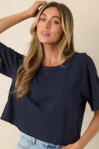 Women's Z Supply Navy Cotton Everyday Pocket Tee | 100% Cotton 3