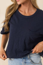 Women's Z Supply Navy Cotton Everyday Pocket Tee | 100% Cotton 5