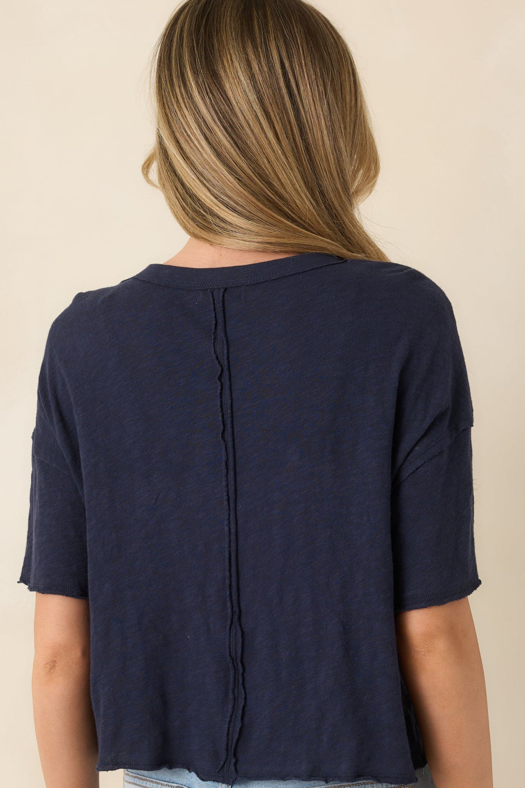 Women's Z Supply Navy Cotton Everyday Pocket Tee | 100% Cotton 7