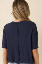 Women's Z Supply Navy Cotton Everyday Pocket Tee | 100% Cotton 7