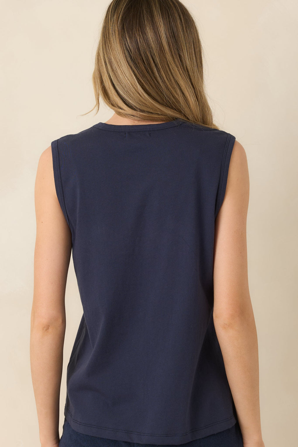 Women's Z Supply Navy Cotton Sunrise Muscle Tank | 100% Cotton 6