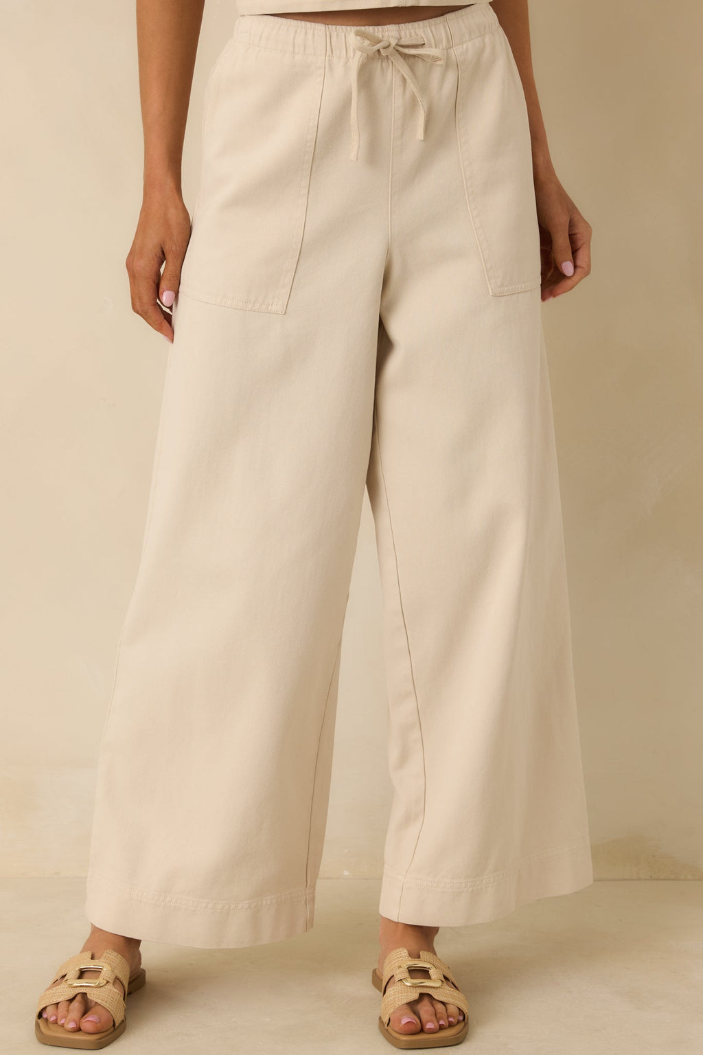Women's Z Supply Parchment Beige Daycation Pants | 52% Cotton & 48% Lyocell 0