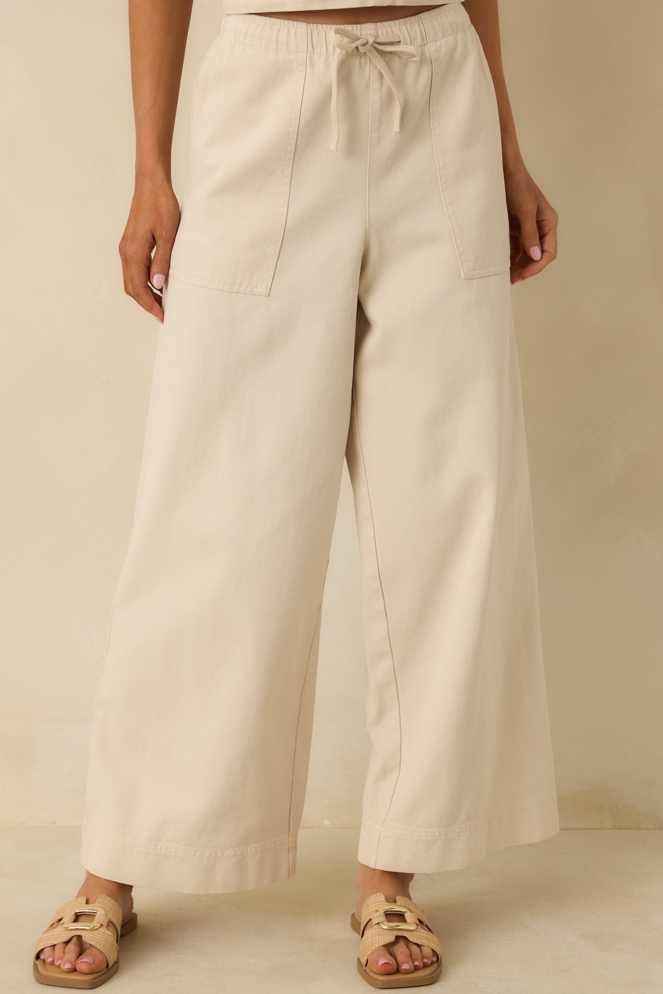 Women's Z Supply Parchment Beige Daycation Pants | 52% Cotton & 48% Lyocell 0