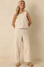 Women's Z Supply Parchment Beige Daycation Pants | 52% Cotton & 48% Lyocell 1