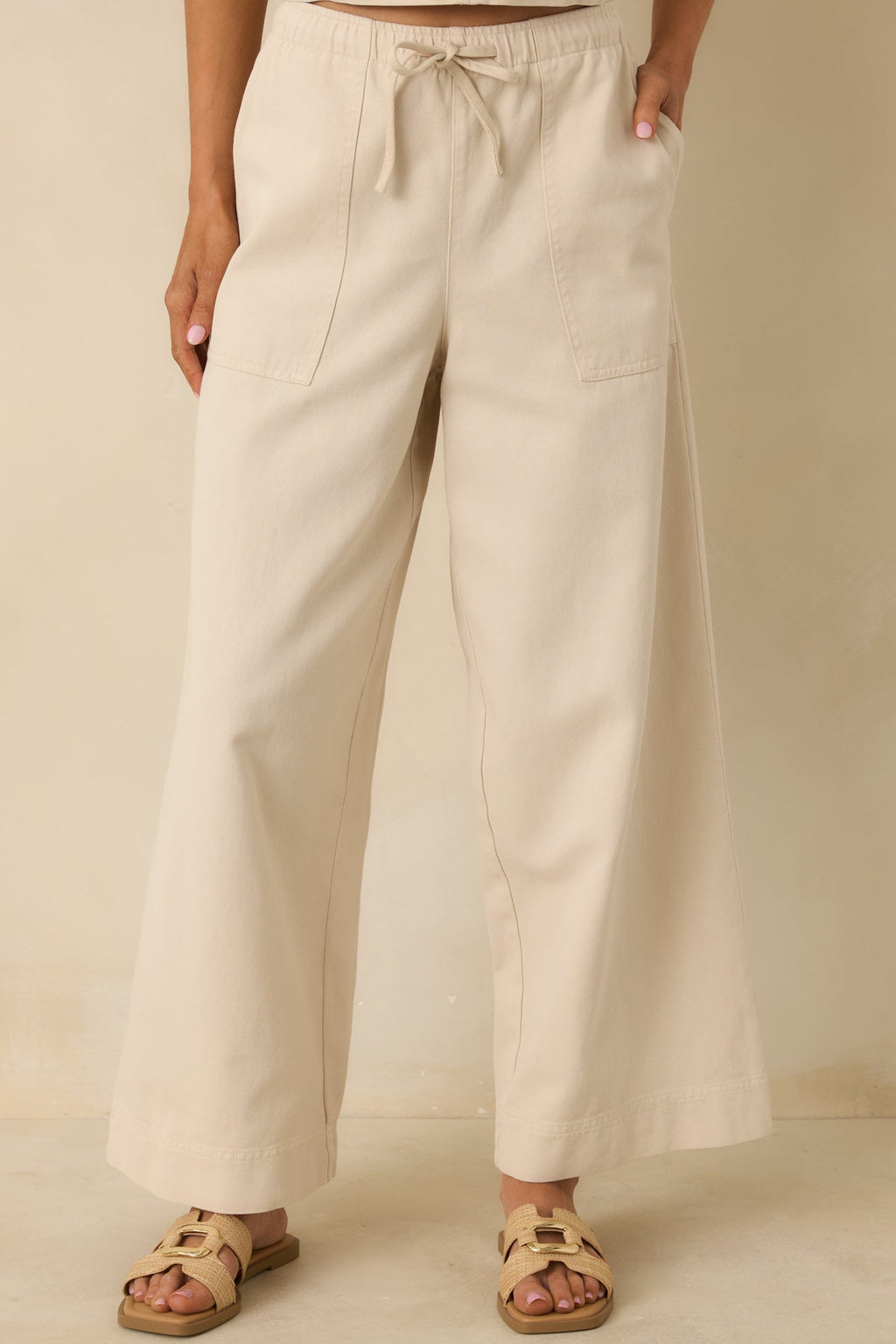 Women's Z Supply Parchment Beige Daycation Pants | 52% Cotton & 48% Lyocell 4