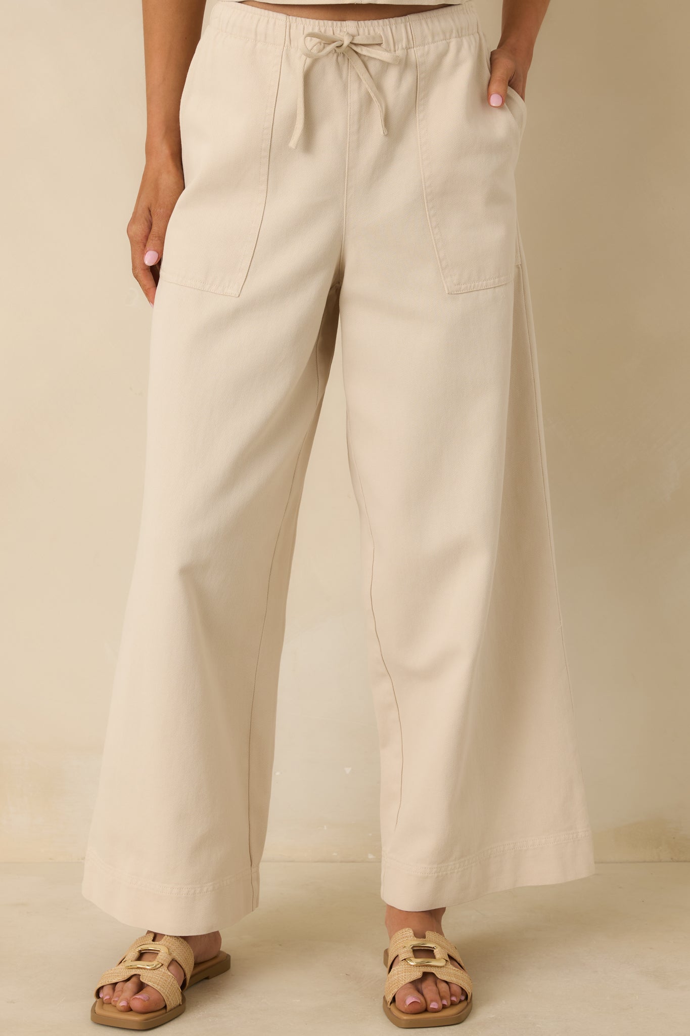 Women's Z Supply Parchment Beige Daycation Pants | 52% Cotton & 48% Lyocell 4
