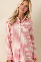 Women's Z Supply Saturdays Red Stripe Cotton Gauze Shirt | 100% Cotton 5