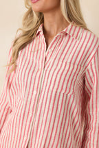 Women's Z Supply Saturdays Red Stripe Cotton Gauze Shirt | 100% Cotton 6