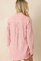 Women's Z Supply Saturdays Red Stripe Cotton Gauze Shirt | 100% Cotton 7
