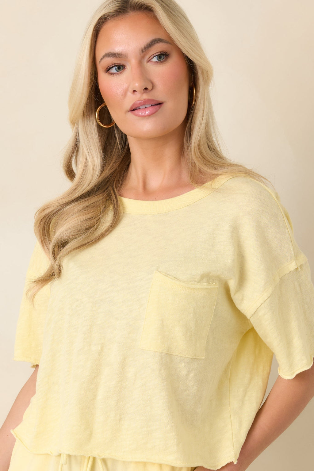 Women's Z Supply Sunnyside Yellow Cotton Everyday Pocket Tee | 100% Cotton 5