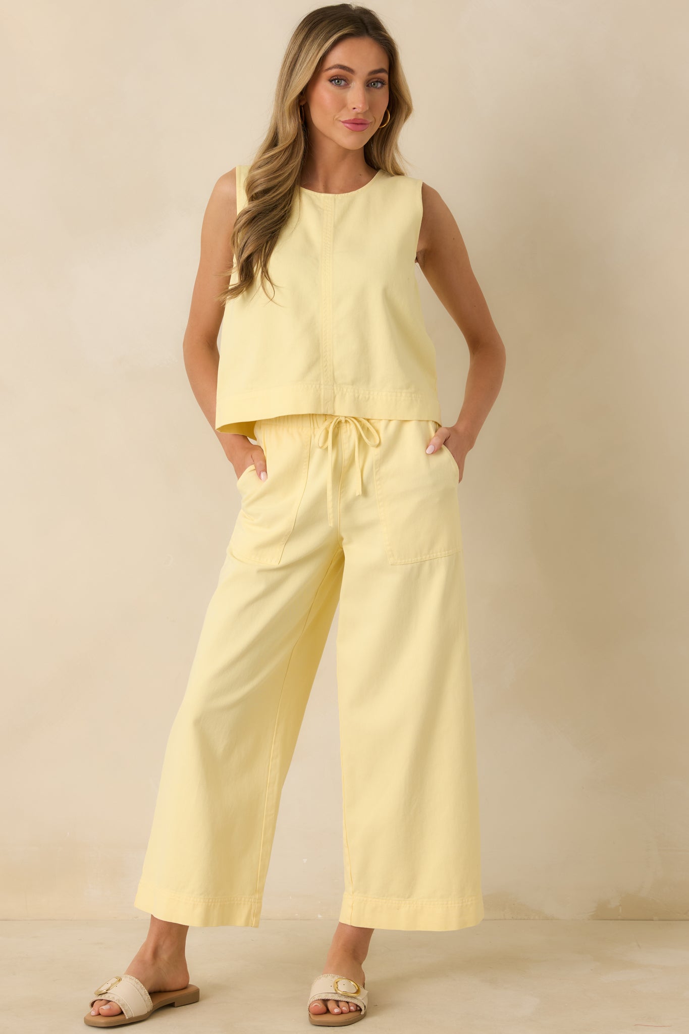 Women's Z Supply Sunnyside Yellow Daycation Pants | 52% Cotton & 48% Lyocell 1