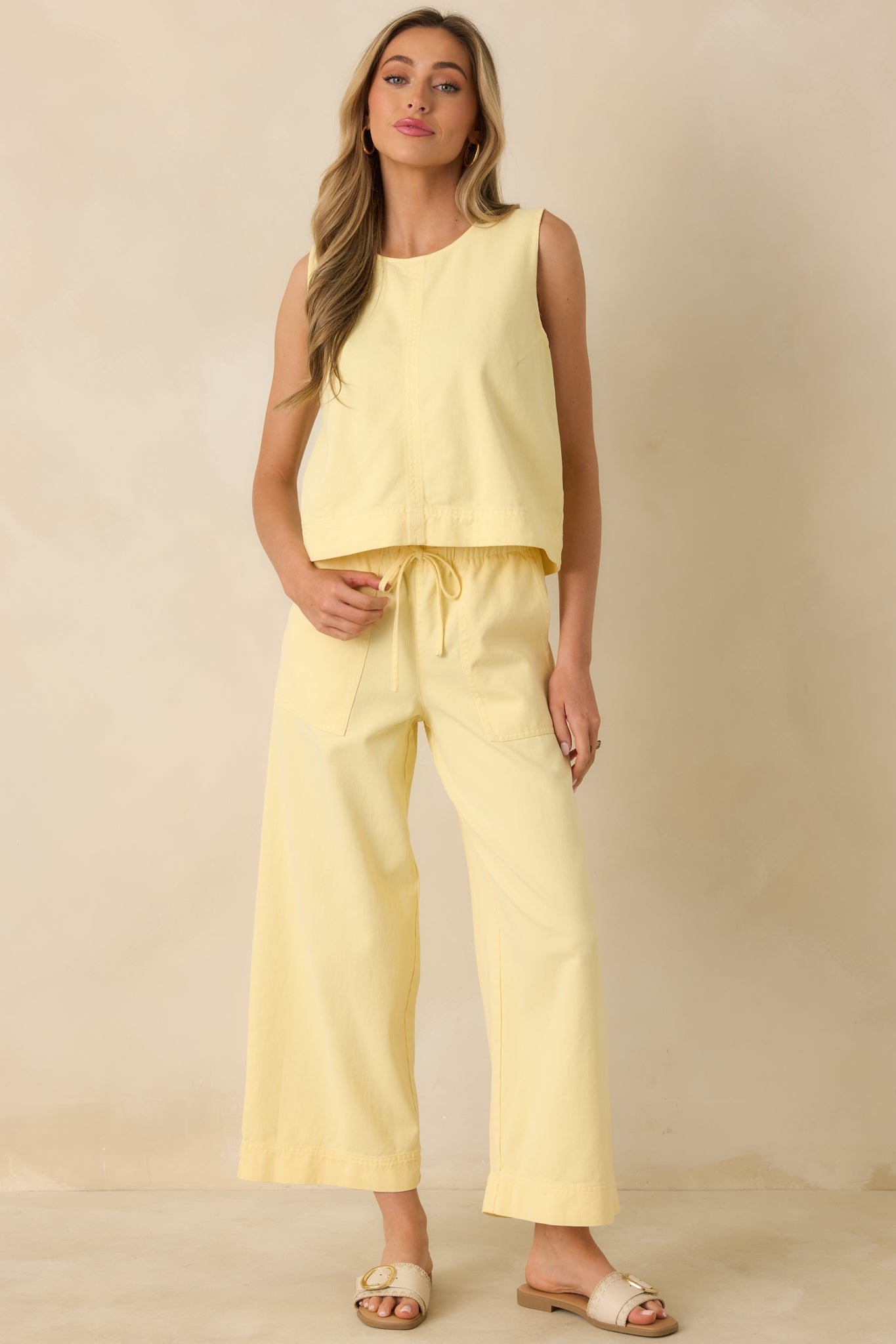Women's Z Supply Sunnyside Yellow Daycation Pants | 52% Cotton & 48% Lyocell 3