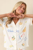 Women's Z Supply Vanilla Ice Beach Days Pajama Top | 95% Polyester & 5% Spandex 1