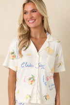 Women's Z Supply Vanilla Ice Beach Days Pajama Top | 95% Polyester & 5% Spandex 5