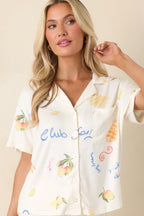 Women's Z Supply Vanilla Ice Beach Days Pajama Top | 95% Polyester & 5% Spandex 6
