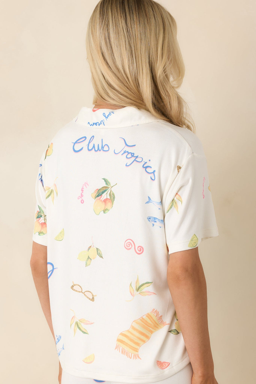 Women's Z Supply Vanilla Ice Beach Days Pajama Top | 95% Polyester & 5% Spandex 7