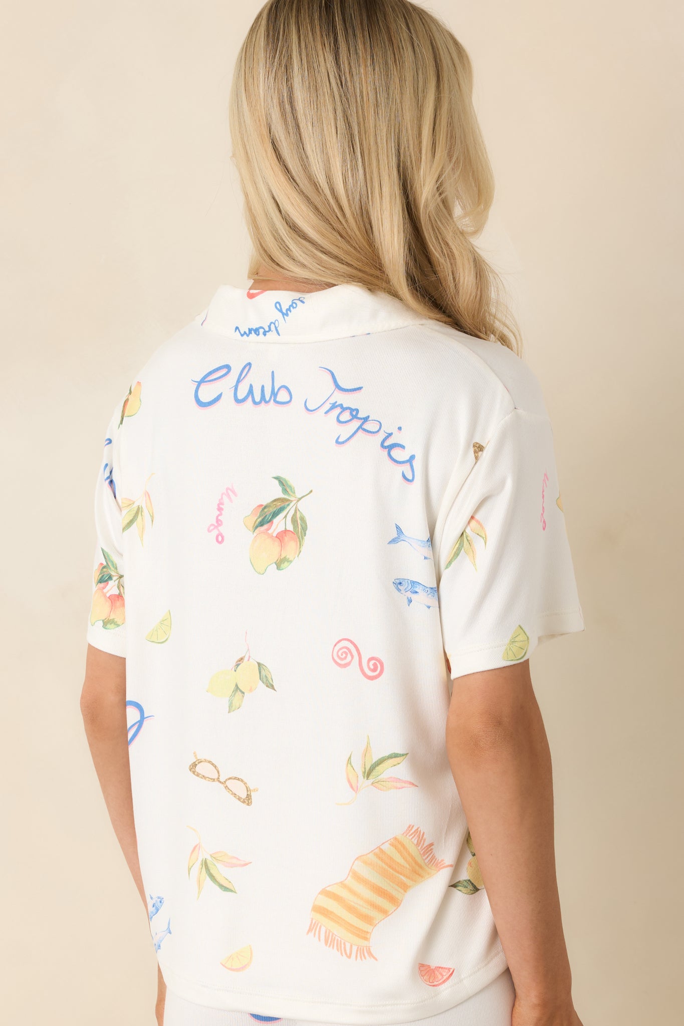 Women's Z Supply Vanilla Ice Beach Days Pajama Top | 95% Polyester & 5% Spandex 7