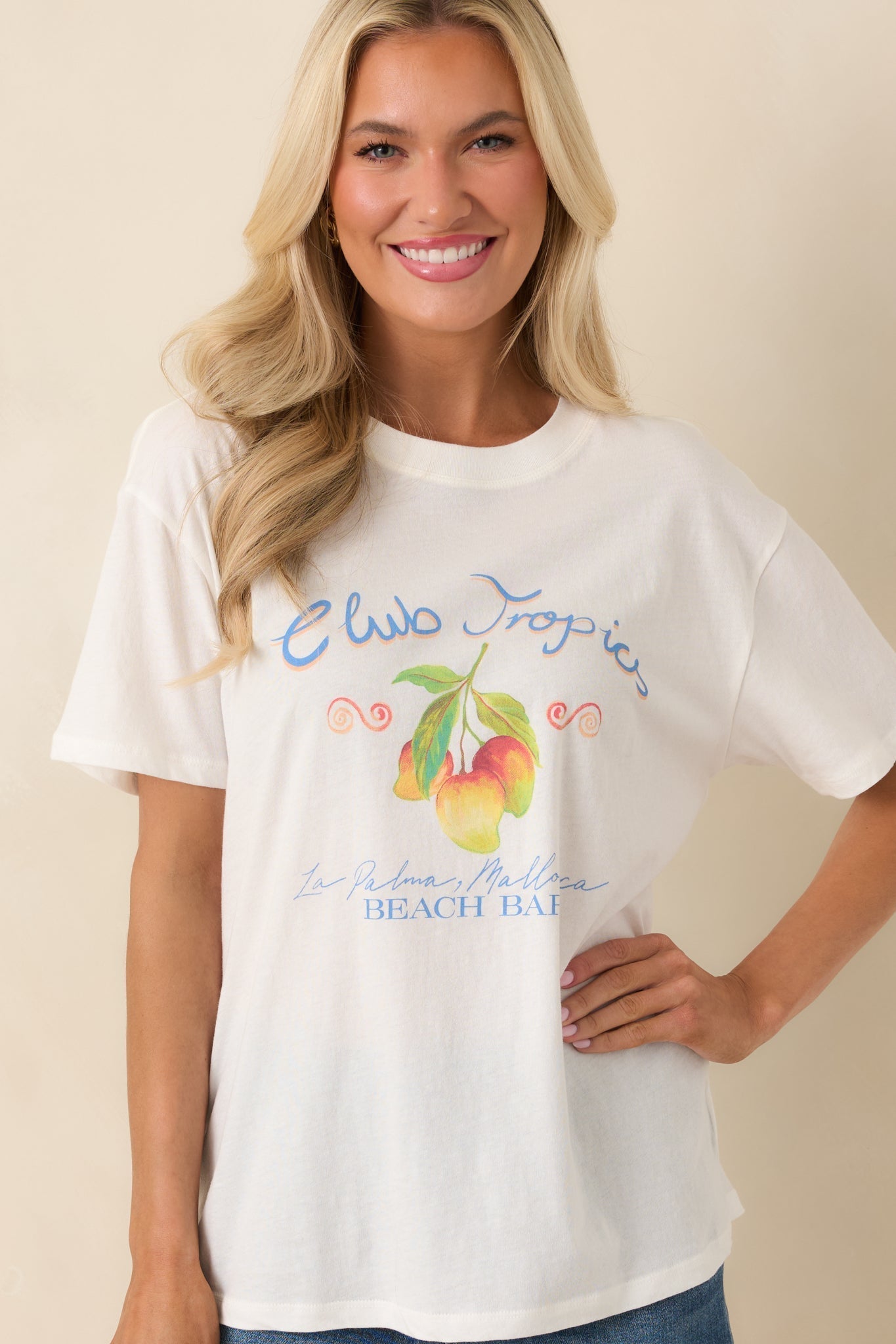 Women's Z Supply Vanilla Ice Club Tropics Cotton Boyfriend Tee | 100% Cotton 2