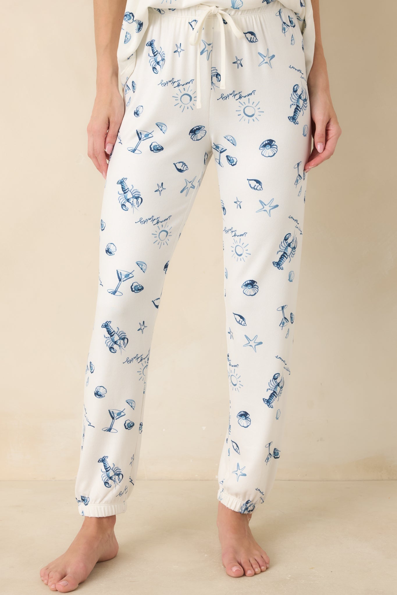 Women's Z Supply Vanilla Ice Lost At Sea Jogger Pants | 95% Polyester & 5% Spandex 0
